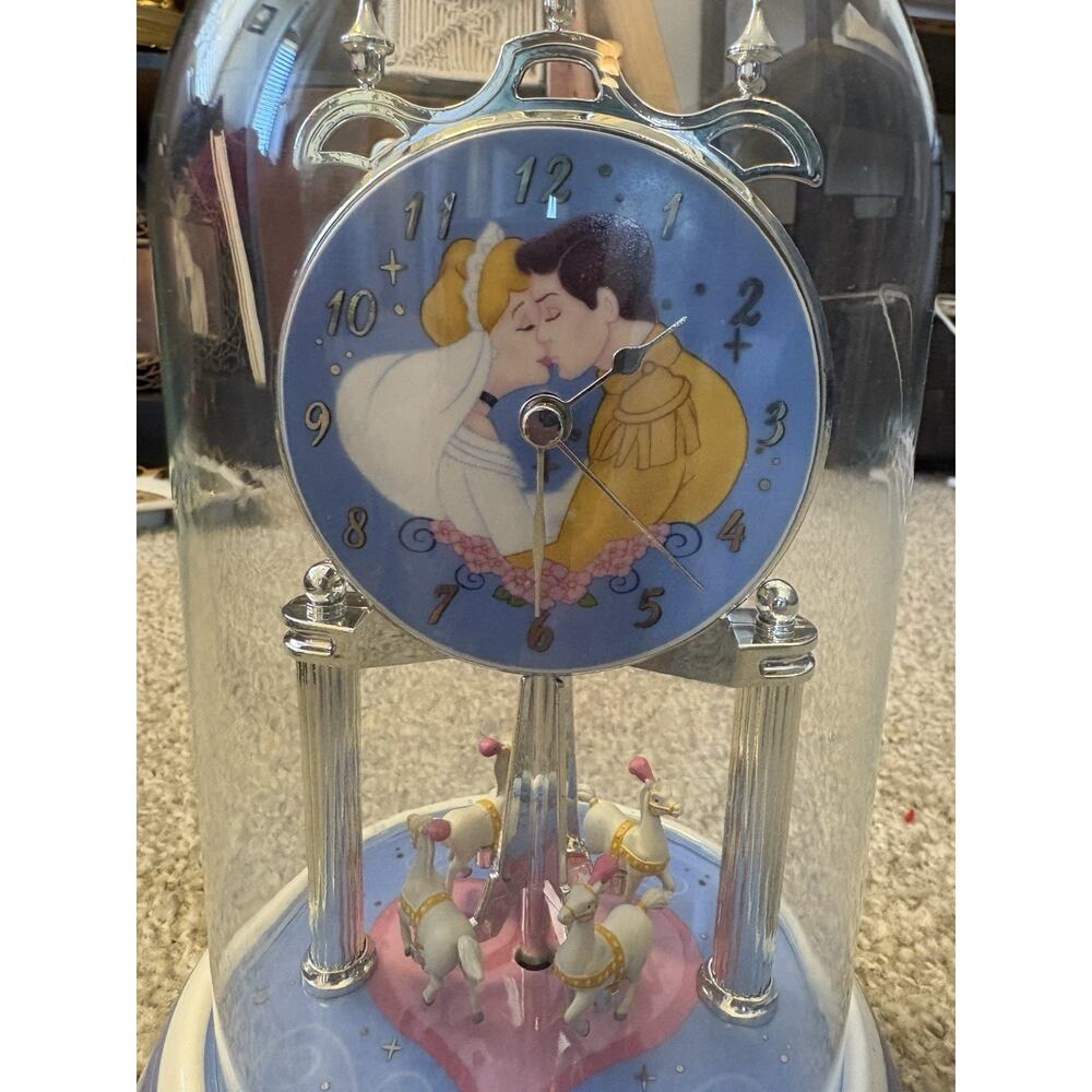 Disney Cinderella “Dreams Do Come True” Dome Clock / Carousel Clock - Picture 2 of 5